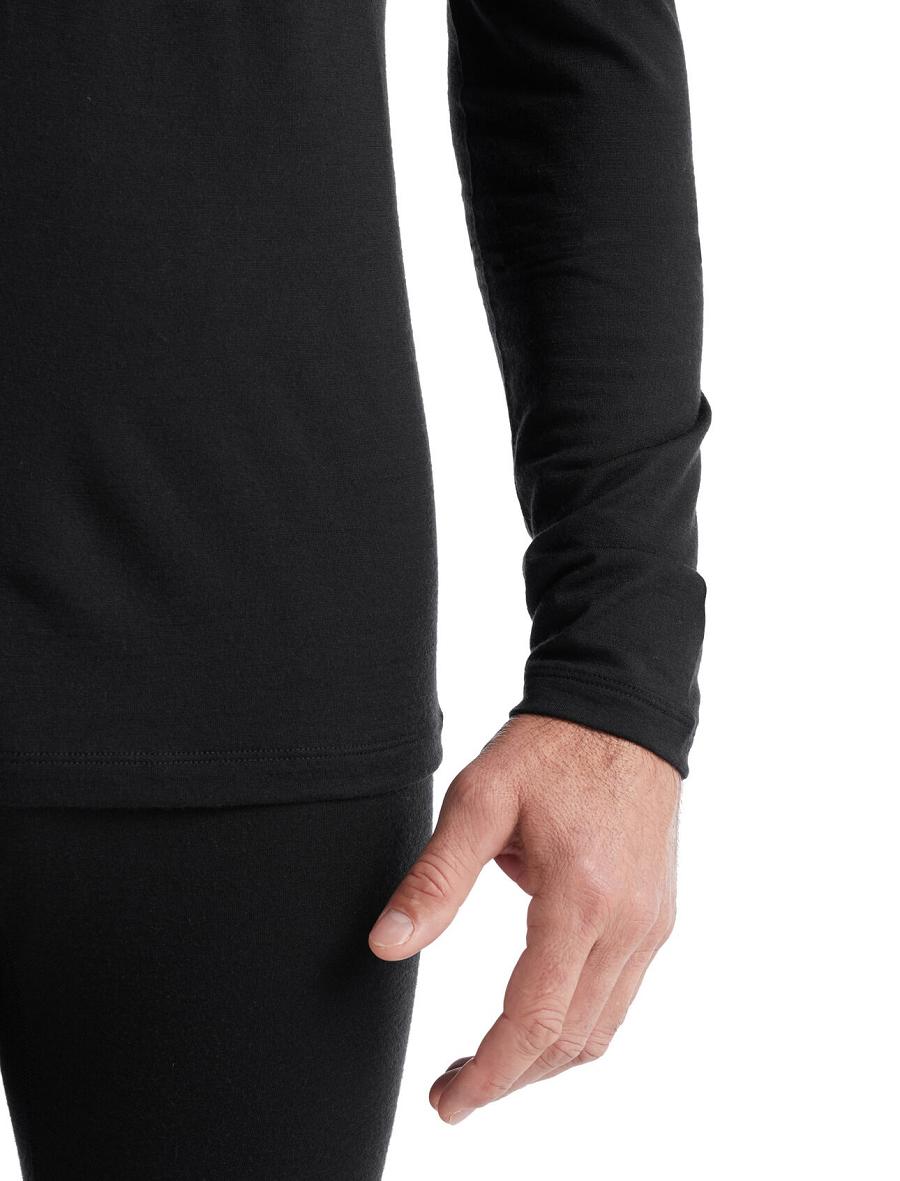 Base Layers Icebreaker Merino 200 Oasis Long Sleeve Half Zip Thermal Top Męskie Czarne | PL 1586HAPK